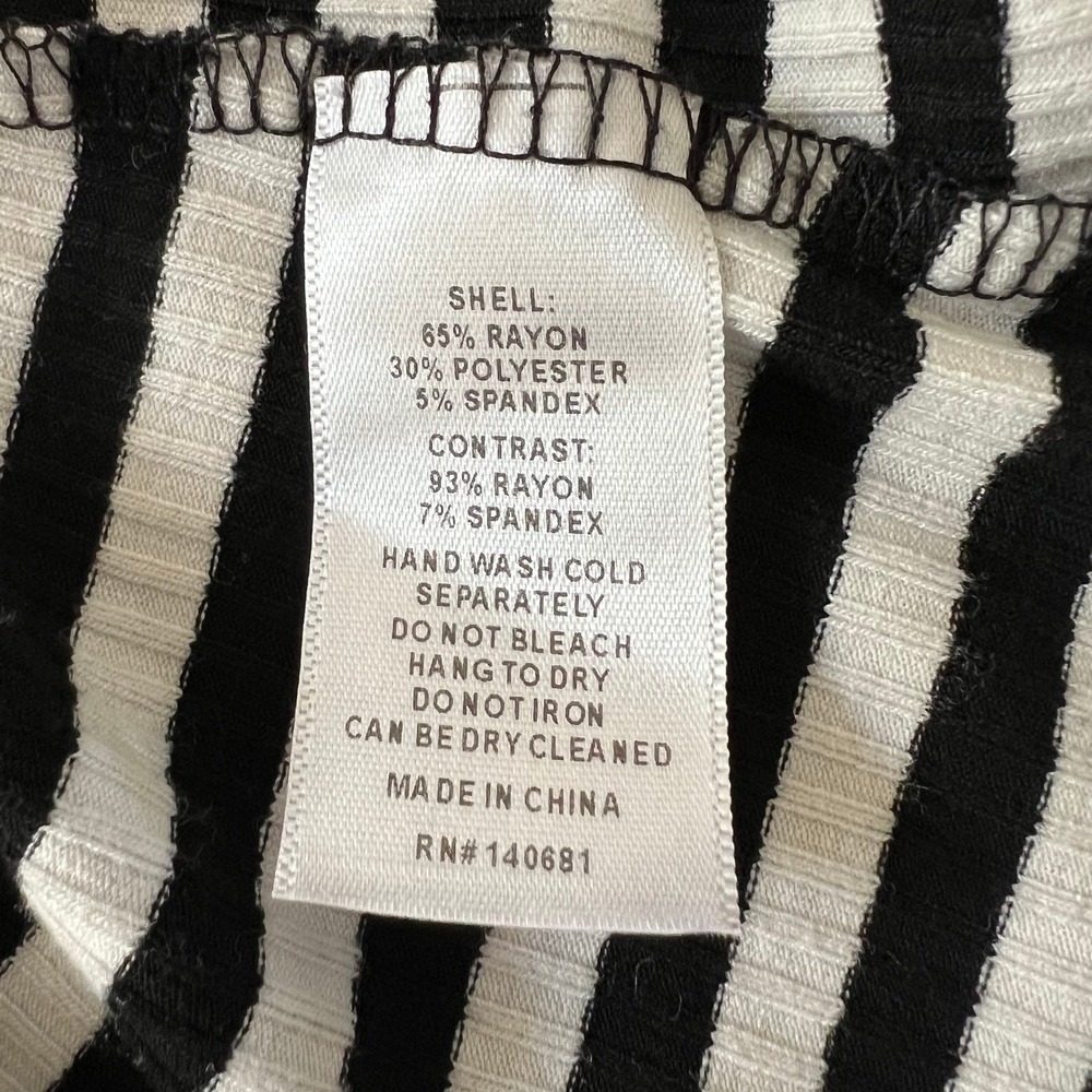 Unique‎ Vintage Womens French Breton Striped Side Neck Tie Top Sz 4X Soft Twee - Picture 7 of 7